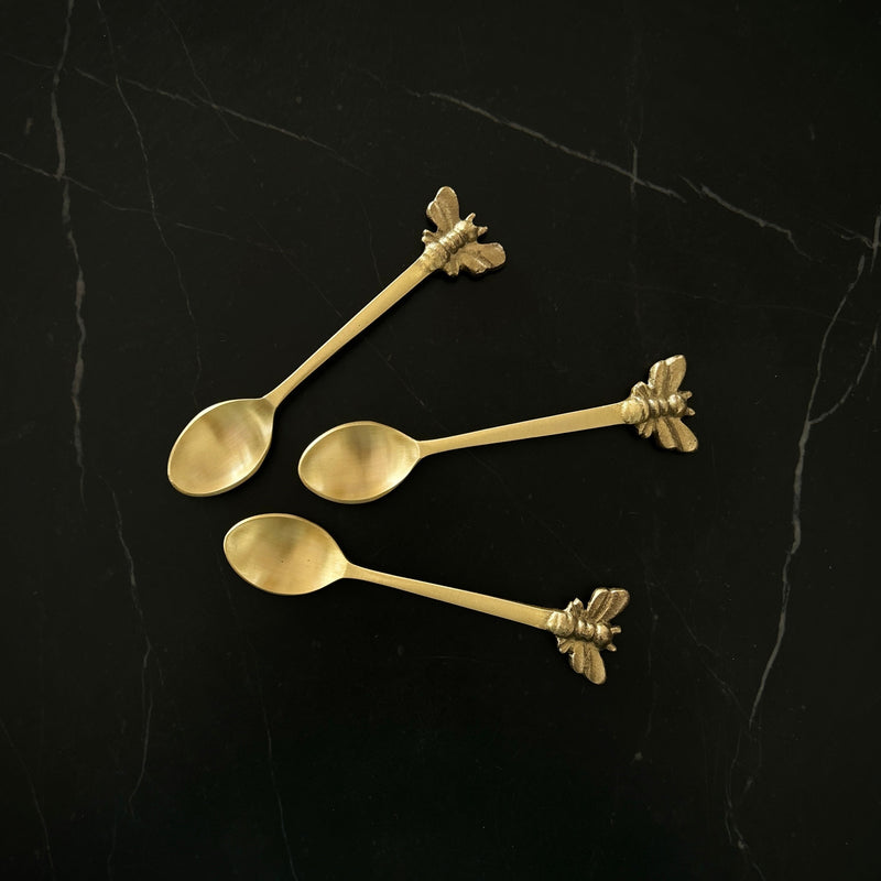 NEW Bee Teaspoon- solid Brass - Pack of 5